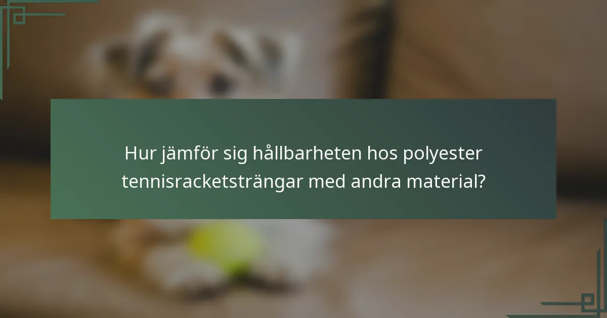 Hur jämför sig hållbarheten hos polyester tennisracketsträngar med andra material?