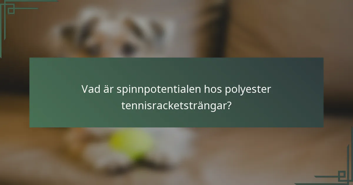 Vad är spinnpotentialen hos polyester tennisracketsträngar?