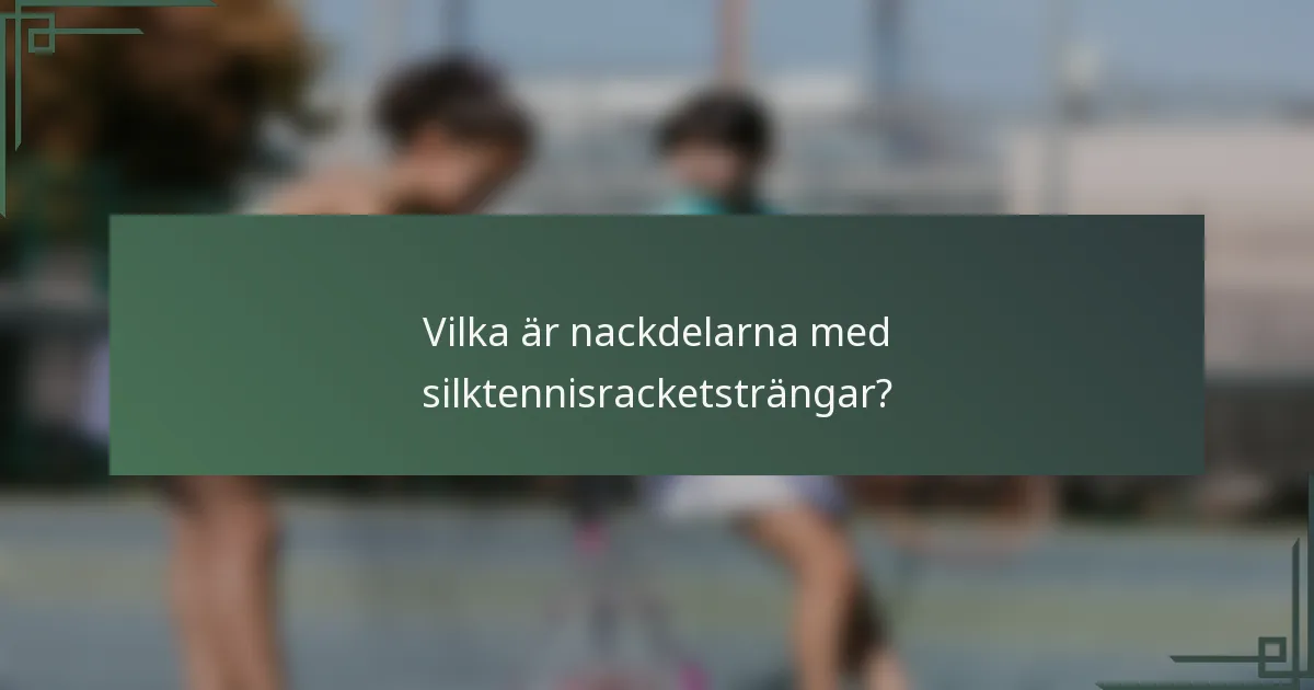 Vilka är nackdelarna med silktennisracketsträngar?