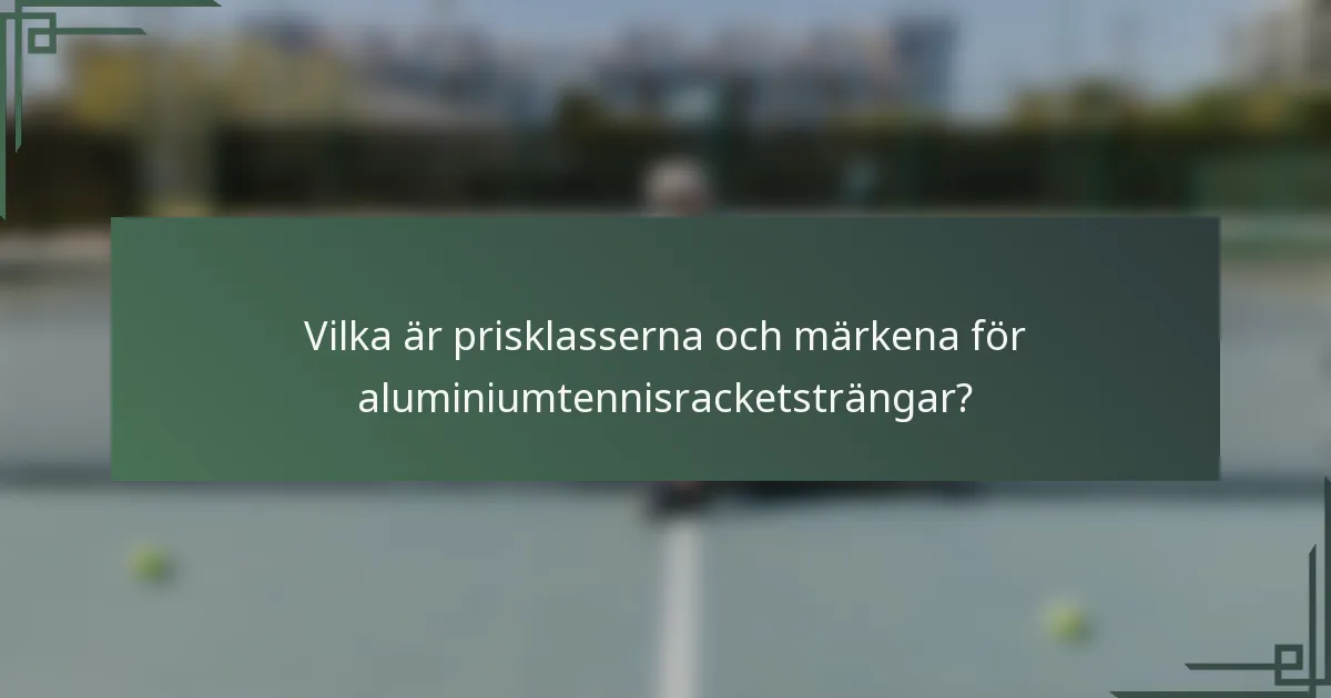 Vilka är prisklasserna och märkena för aluminiumtennisracketsträngar?