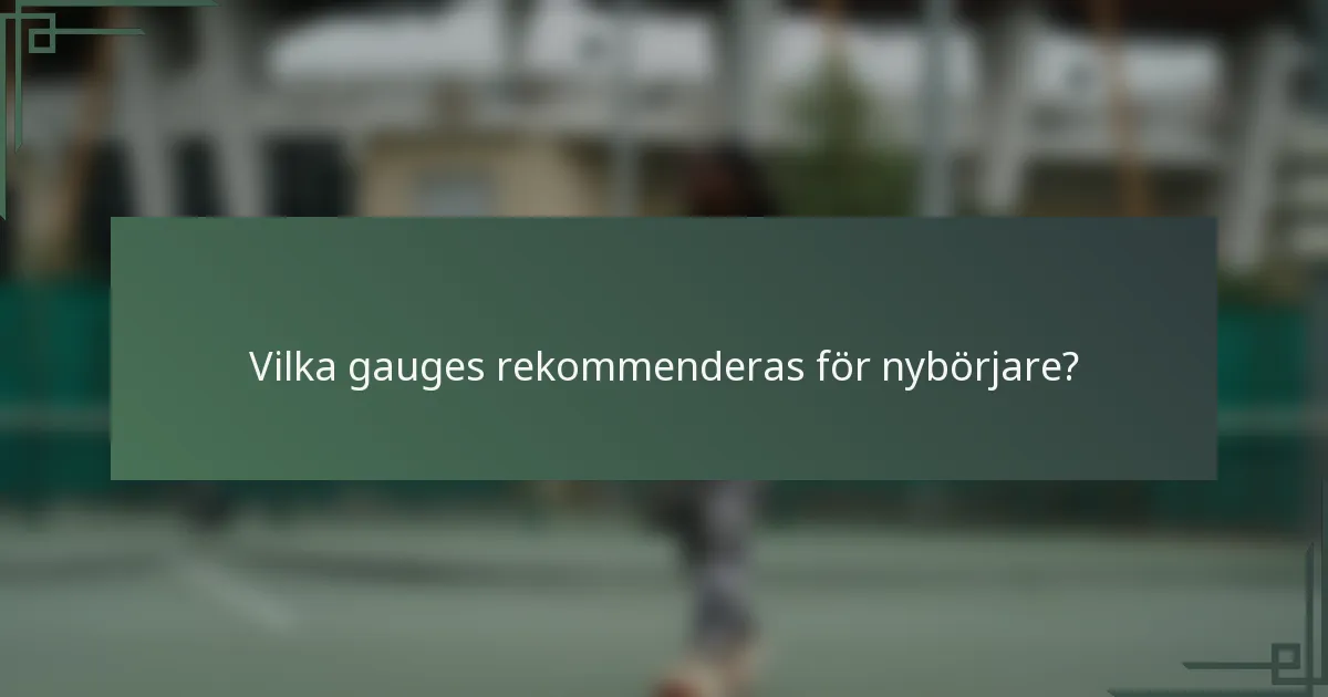 Vilka gauges rekommenderas för nybörjare?
