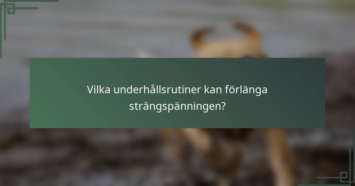 Vilka underhållsrutiner kan förlänga strängspänningen?